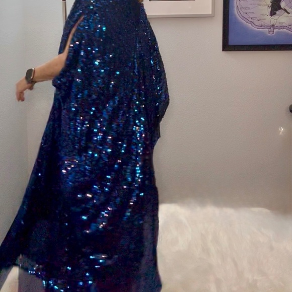 New Jennafer Grace Midnight Blue Sequin Kaftan - Limited Edition, Handmade - XL - Picture 2 of 8